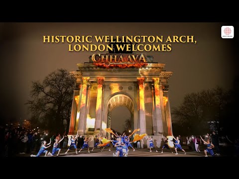 Chhaava Lights Up Historic Wellington Arch, London! — watch video