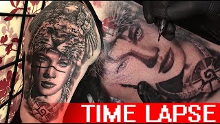 Aztec warrior - Tattoo time lapse