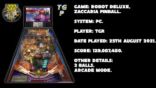 Robot Deluxe - Zaccaria Pinball - Arcade mode, 3 balls - 129,087,480 points.