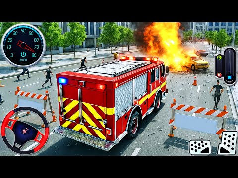 City Rescue Fire Truck Drive Simulator 3D - New Fire Fighting Fireman's Daily Job - Android GamePlay