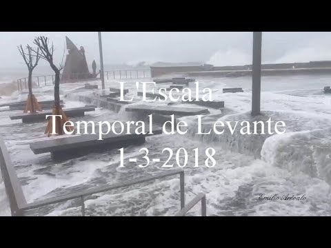 L'Escala, Temporal de Levante 2018, Video de Emilio Arévalo