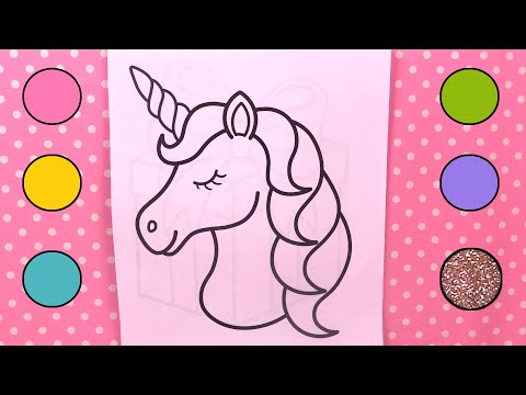Licorne Coloriage Arc en Ciel et Paillettes Unicorn Rainbow Coloring