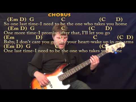 One Last Time (ARIANA GRANDE) Bass Guitar Cover Lesson in G with Chords/Lyrics