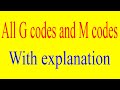 G Codes And M Codes For CNC Programming Important G Codes Important M Codes Gcode Mcode