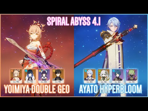 C0 Yoimiya Double Geo & C0 Ayato Hyperbloom | Spiral Abyss 4.1 | Genshin Impact
