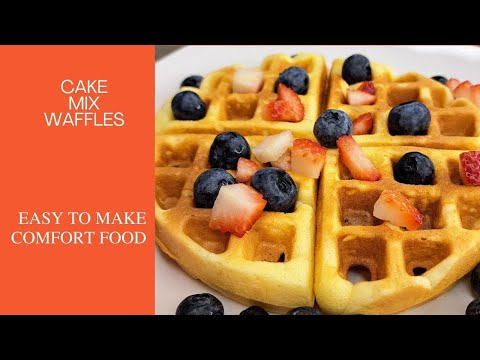 How to Make Cake Mix Waffles #cake #breakfast