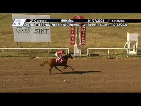 01/07/2021 – Hipodromo Florida – Carr 3 – TECNIS (Record 600 metros – 31´20 Pista Nueva...
