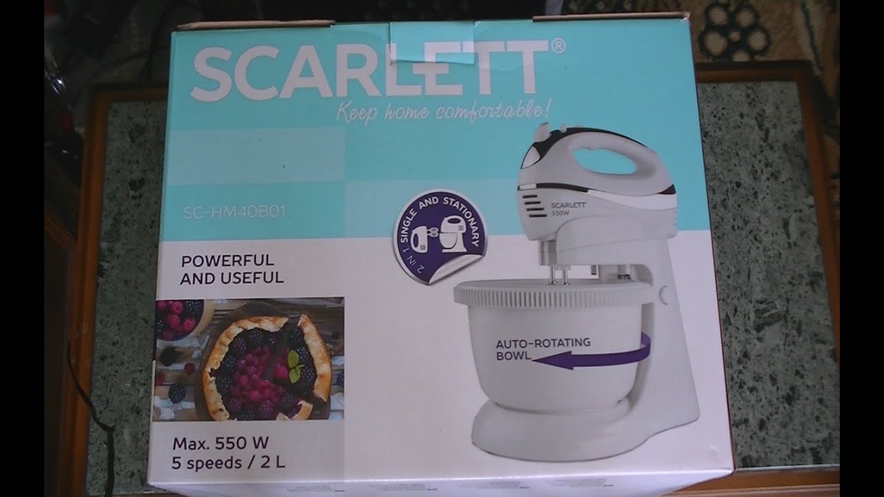 Mikser SCARLETT SC-HM40B01  z misą obrotową .