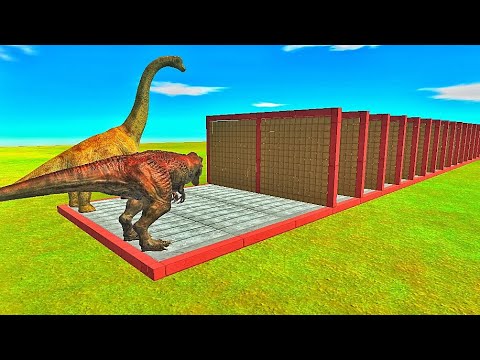 Dinosaurs Speed Race Through Blocks | Animal Revolt Battle Simulator