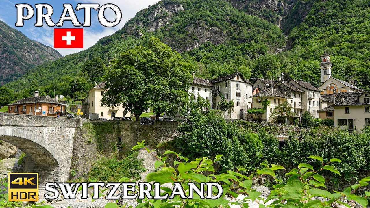 Prato Switzerland | A Picturesque Village in the Lavizzara Valley | Ticino | Walking tour 4K 60 fps