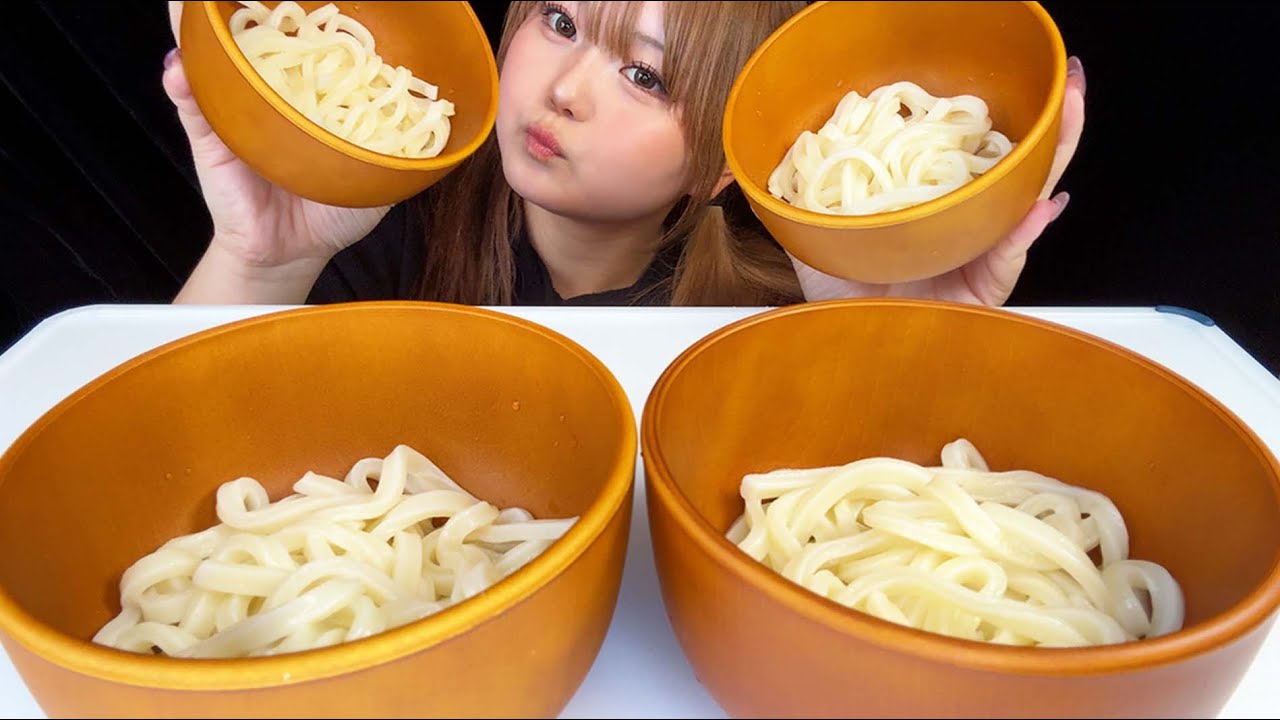 ASMR うどん食べ比べ✨【咀嚼音/ モッパン/Mukbang/ Eating Sounds】【日本語字幕】