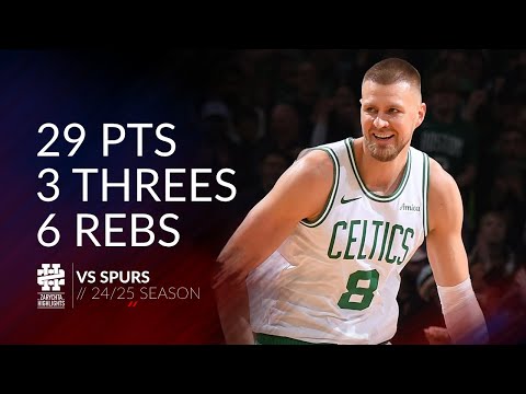 Kristaps Porzingis 29 pts 3 threes 6 rebs vs Spurs 24/25 season