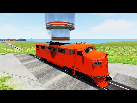 Hydraulic Press vs Trains 😱 Hydraulic Press Crashes Trains — BeamNG.Drive — Rescind Gaming