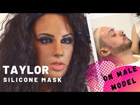 Taylor silicone mask on male model