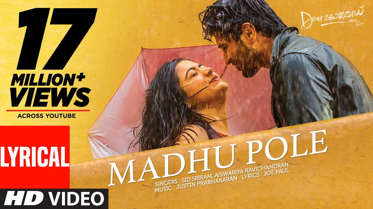 Madhu Pole Lyrics – Malayalam Movie:- Dear Comrade