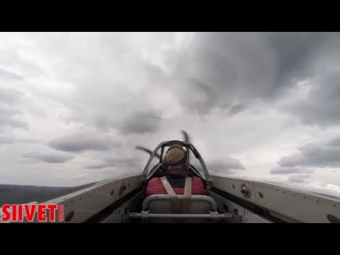 P-51D Mustang aerobatics cockpit camera view - Jämi Fly In 2015