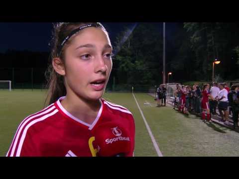 Amber Tysiak u17 Nationaal na de wedstrijd vs KRC Genk Ladies