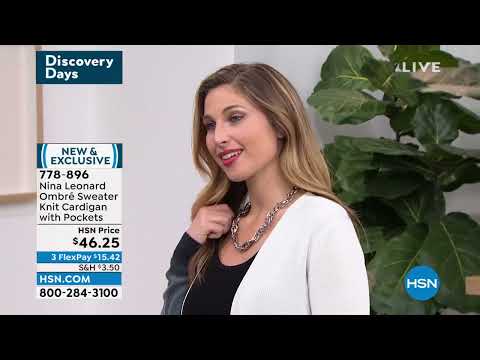 Nina Leonard Ombre Sweater Knit Cardigan with Pockets