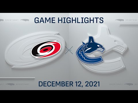 NHL Highlights | Hurricanes vs. Canucks - Dec. 12, 2021
