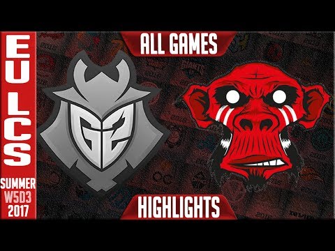 G2 Esports vs Mysterious Monkeys Highlights ALL GAMES | EU LCS Week 5 Summer 2017 | G2 vs MM