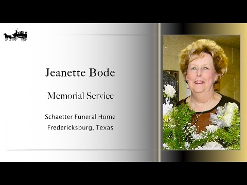 Jeanette Bode Funeral Service