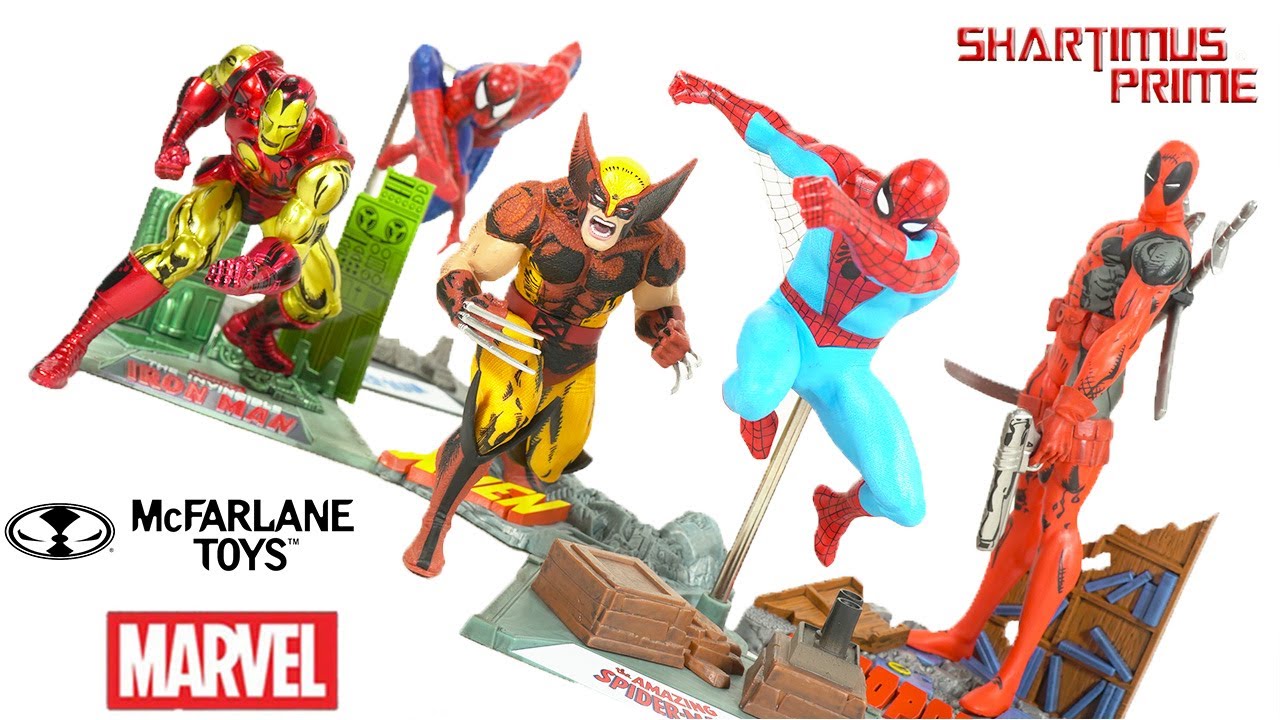 Marvel McFarlaneToys Spider-Man, Wolverine, Deadpool, and Iron Man 1/10 Scale Figurine Statue Review
