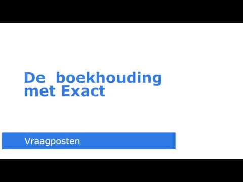 Boekhouding met Exact - vraagposten