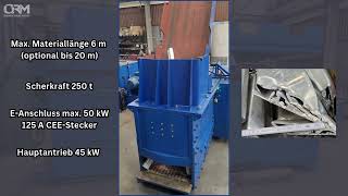 Spezialschere zum Zerkleinern von Aluminiumprofilen Vorstellung einer Spezialschere zum Zerkleinern von Alu-Profilen mit der Produktionsfirmen den internen Wertstoffkreislauf schließen können.