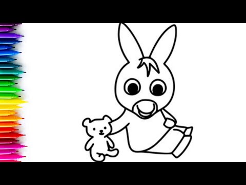 Trotro - Trotro with Bear Drawing, Painting & Coloring For Kids and Toddlers_ Kids Art | Trotro
