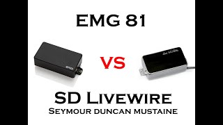 Video thumbnail for Bridge Pickup: EMG 81 vs Seymour Duncan Livewire + ESP explorer Metallica + AXE FX by BORDERWARS