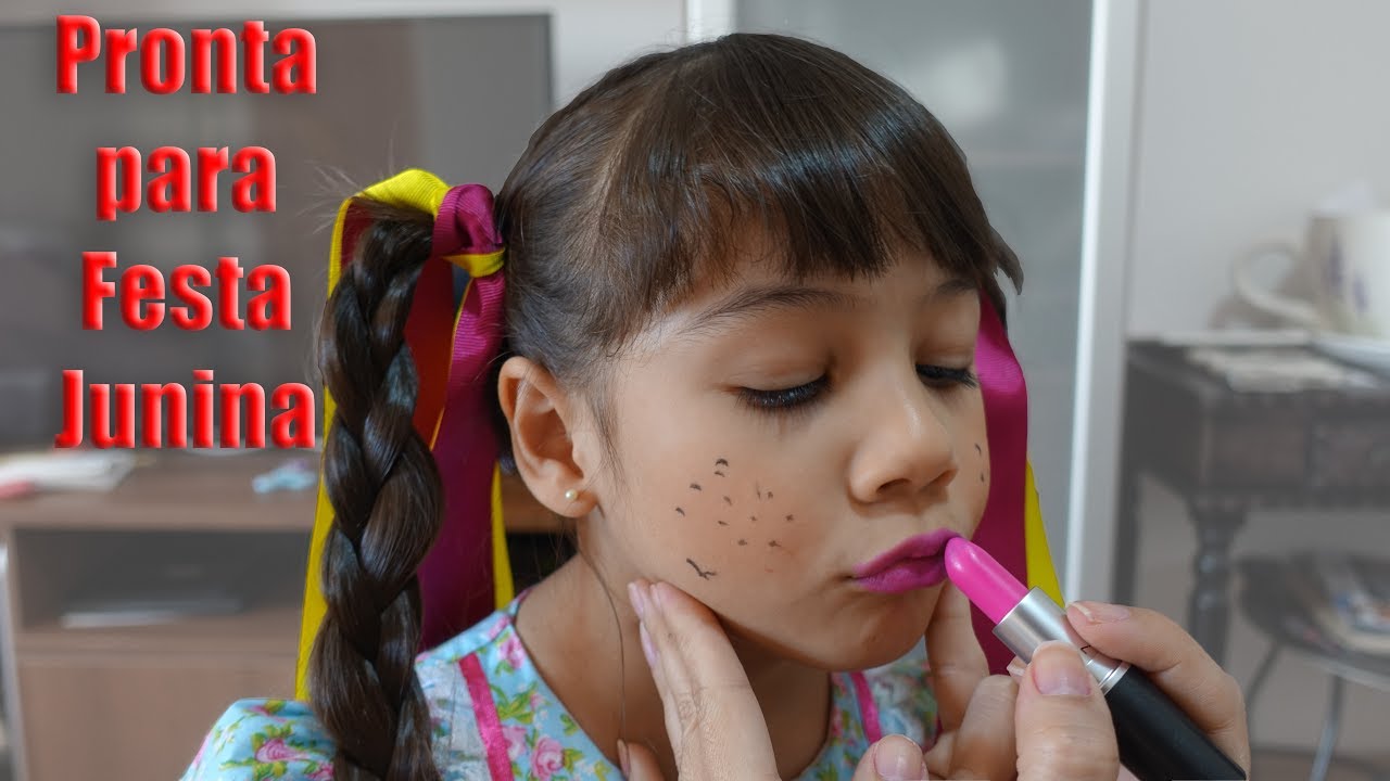 SE ARRUMANDO COM A LULU PARA FESTA JUNINA NA ESCOLA ROUPAS TÍPICAS