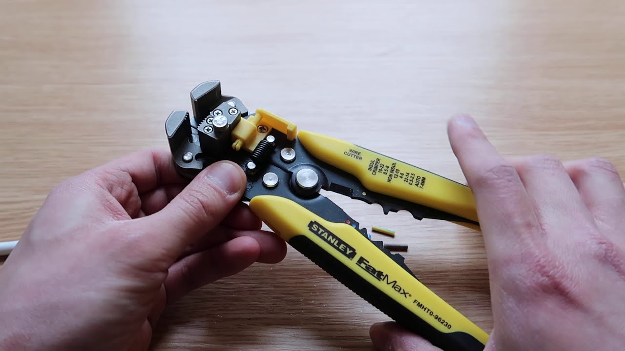 Watch video How to use Stanley Automatic Wire Strippers Now How to use Stanley Automatic Wire Strippers