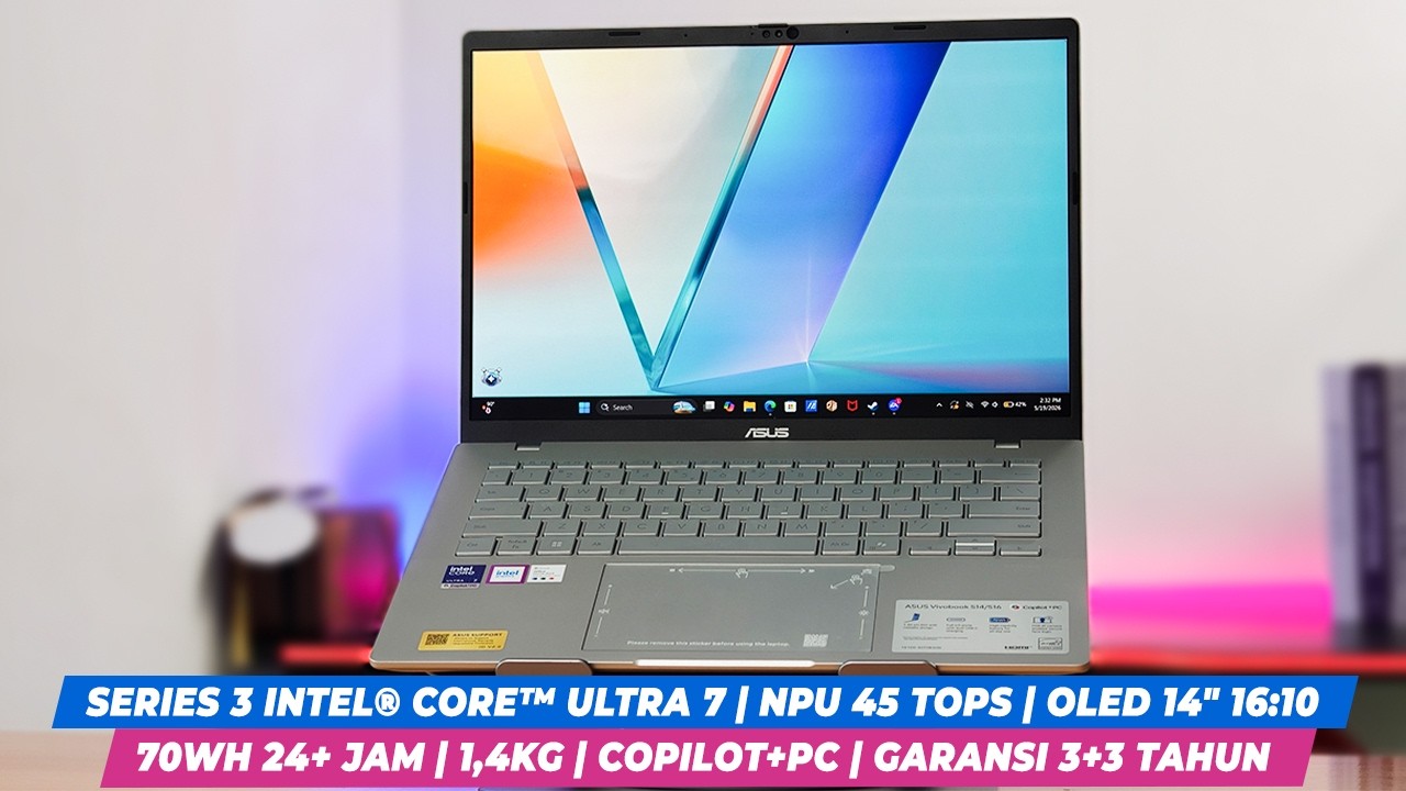 LAPTOP AI TIPIS & BATERAI KUAT SEHARIAN! Review ASUS Vivobook S14 S3407AA