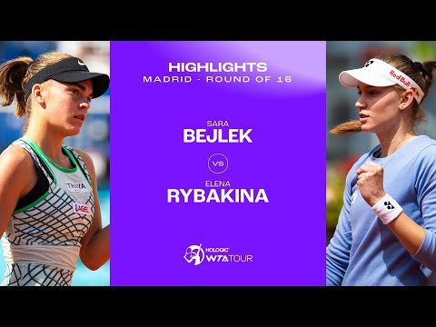 Теннис Sara Bejlek vs. Elena Rybakina | 2024 Madrid Round of 16 | WTA Match Highlights
