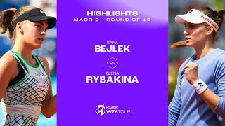 Теннис Sara Bejlek vs. Elena Rybakina | 2024 Madrid Round of 16 | WTA Match Highlights