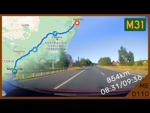 Sydney to Melbourne Time Lapse! (via M31 Hume Highway)