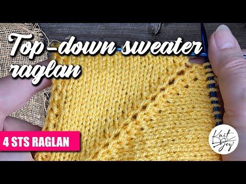 How to knit 4 Stitches Wide Raglan Line #raglanincrease