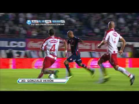 Gol Verón. San Lorenzo 2 Unión 0. Torneo Final 2013. Fecha 15. Fútbol Para Todos.