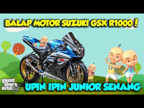 SULTAN UPIN IPIN BALAP MOGE NIH SUZUKI GSX R1000 LAWAN MOTO GP 2023 - GTA V MOD UPIN & IPIN SPESIAL