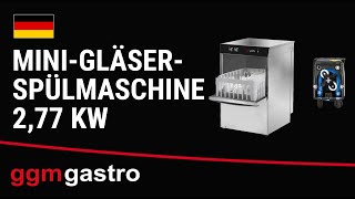 Lave-verres professionnel mini-à double paroi - Mécanique - 2,77kW - avec pompes de liquide de rinçage et de vidange