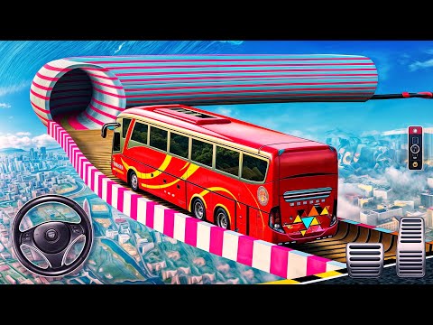 Impossible School Bus Ramp Racing - GT Car Master Driving Simulator - Android GamePlay