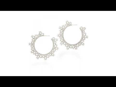 Lacy Juanita hoop earrings by Brigitte Adolph at DesignYard contemporary jewellery Dublin, Ireland