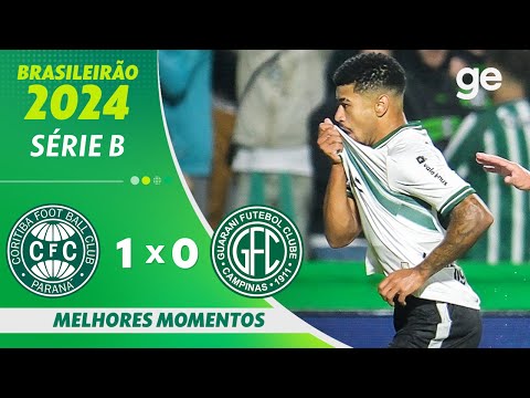Gols e lances de Coritiba x Guarani