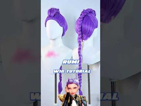 ASMR: Rumi from Kpop Demon Hunters Wig Tutorial #rumi #kpopdemonhunters #huntrx #wigtutorial #fyp