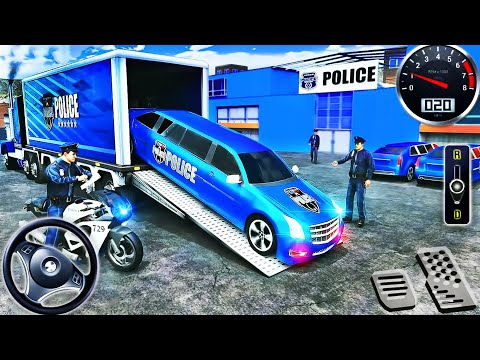 US Police Car Transporter Simulator - Cargo Airplane Vehicle Police Quad Bike - Android GamePlay #4