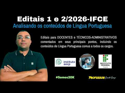 Prof. Cassildo Souza - IFCE Competition - Notices 1 and 2/2026 - AOCP Institute (Portuguese Langu...