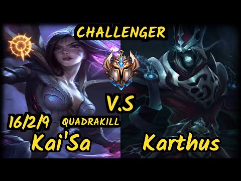 MMM K1ng (KAI'SA) vs KARTHUS - QUADRAKILL 16/2/9 KDA BOTTOM ADC CHALLENGER GAMEPLAY - OC