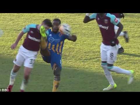 West Ham starlet Josh Cullen loses a tooth in Shrewsbury FA Cup draw