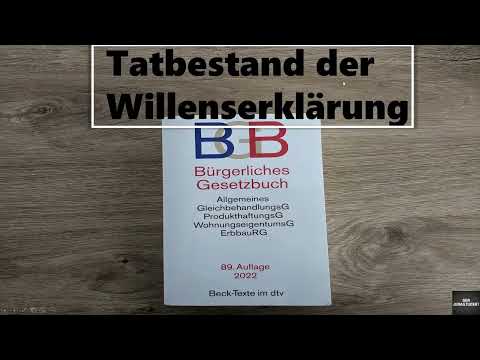 Tatbestand der Willenserklärung I BGB AT Grundlagen 3