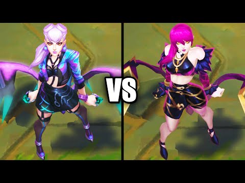 KDA ALL OUT Evelynn vs KDA Evelynn Epic Skins Comparison (League of Legends)
